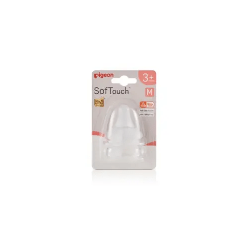 Pigeon SofTouch III Peristaltic + Teat M 2Pk | Baby Bunting AU