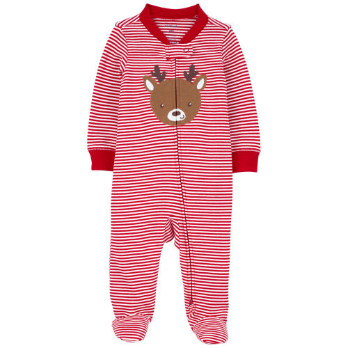 Baby Reindeer 2-Way Zip Cotton Sleep & Play Pajamas - Carter's: NB
