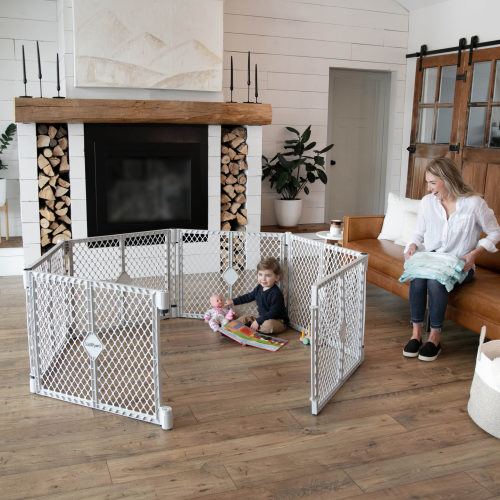 Toddleroo by North States Superyard Explorer Baby Play Yard, Color Gray, Plastic Material, Ages 0+