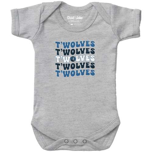 Newborn & Infant Chad & Jake  Heather Gray Minnesota Timberwolves Groovy Bodysuit