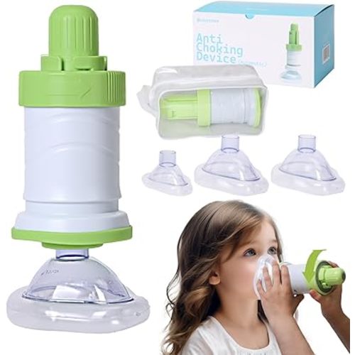 Jointown FSA HSA Automatic Choking Rescue Device for Kids and Adults with 3 Masks, Portable Dechoker Anti Choking Device,Strong Suction Home Emergency Kit,First Aid Airway Assist Device