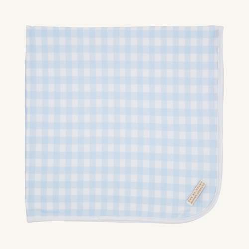 Baby Blanket - Buckhead Blue Gingham & Worth Avenue White