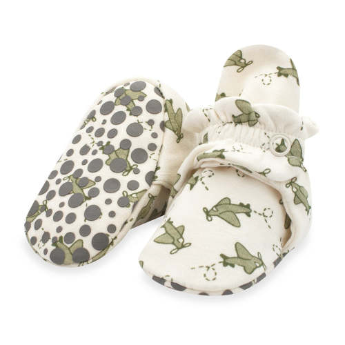 Airplanes Organic Cotton Gripper Baby Bootie – Zutano 6 month size