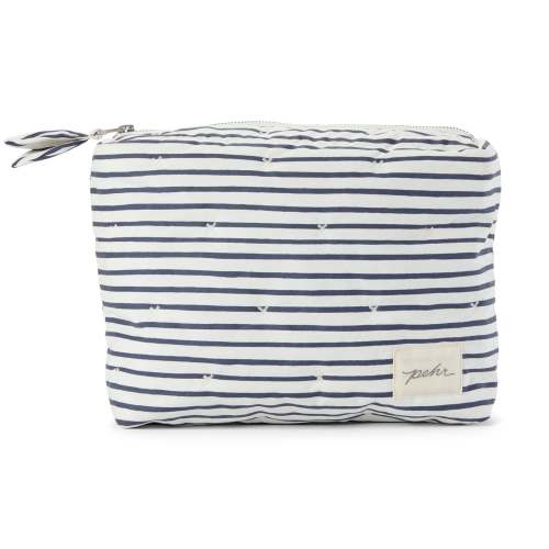 On The Go Pouch -Stripes away ink blue
