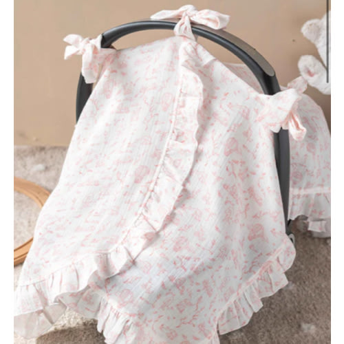 Car Seat Cover - Toile De Jouy / Pink