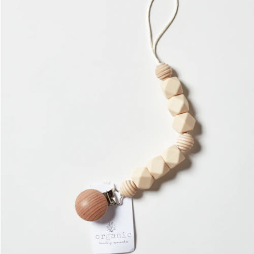 Organic Baby Goods Pacifier Clip - Natural