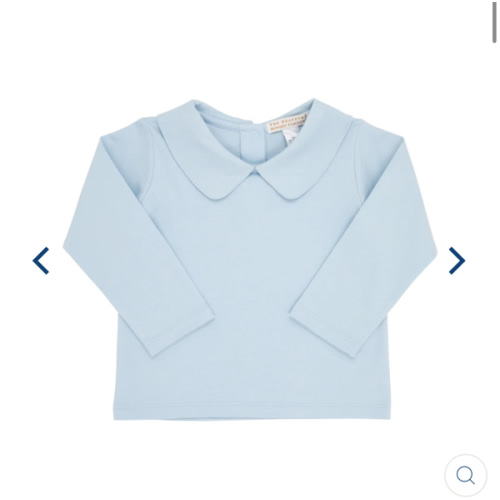 Peter Pan Collar Shirt & Onesie (Long Sleeve Pima) - Buckhead Blue
