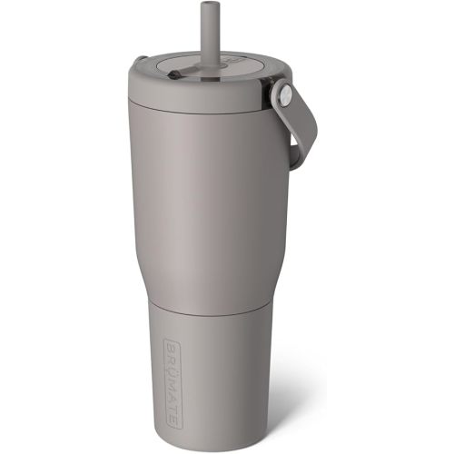 BrüMate Resa 35oz 100% Leakproof Travel Tumbler with Handle & Straw | Flexible Soft Sip Straw | Silicone Sleeve for Durability | Stainless Steel | Cup Holder & Travel Friendly | (Mocha)
