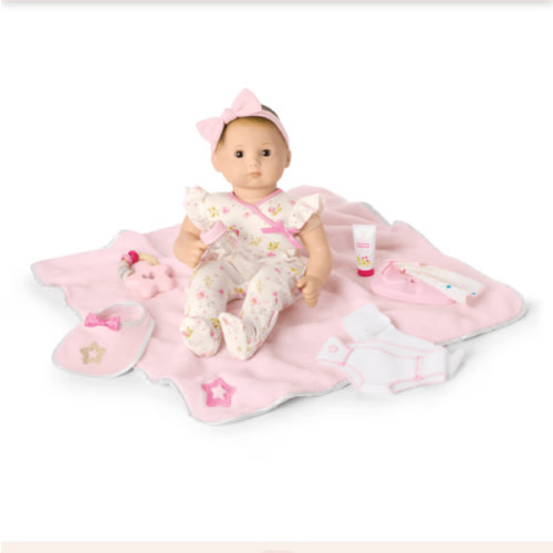 Bitty Baby® Doll #6 with brown hair Care & Play Set