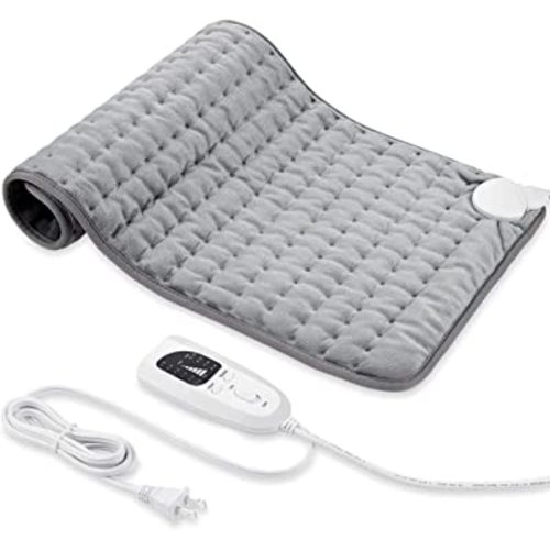 Heating Pad, Electric Heating Pad for Dry, Electric Heat Pad with Multiple Temp & Timer Settings, Auto Off(Silver Gray, 24‘’×12‘’)