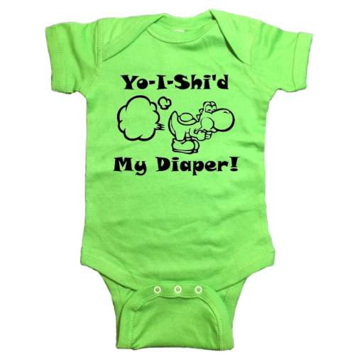 Nintendo Yoshi "Yo-I-Shi'd MyDiaper" Bodysuit Baby Clothes