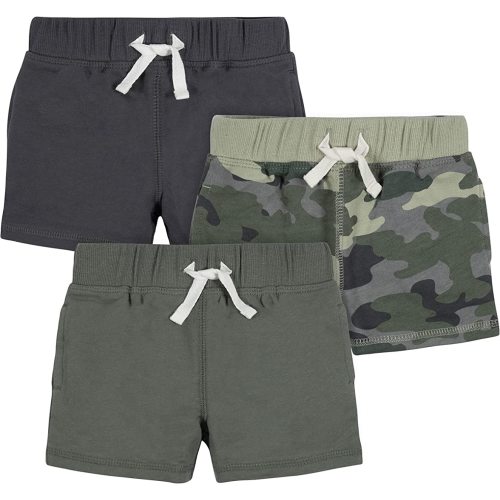 Gerber Baby Boys' Toddler 3-Pack Pull-On Knit Shorts