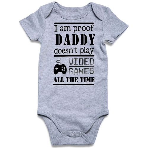 UNICOMIDEA Baby Boys Girls Romper Letter Printed Newborn Outfit Short Sleeve Bodysuits 0-12 Months