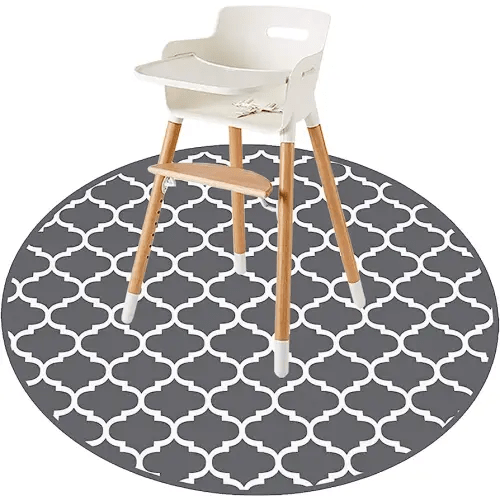 Round Splat Mat for Under High Chair/Arts/Crafts by CLCROBD, 53" Baby Anti-Slip Food Splash and Spill Mat for Eating Mess, Waterproof Floor Protector and Table Cloth (Round Lattice)