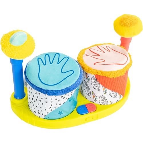 Lamaze Squeeze Beats First Drum Set - Baby Sensory Toy Includes Funny Animal Sounds - Colorful Baby Musical Toys for Early Childhood Development - Ages 12 Months and Up