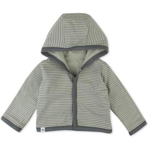 HonestBaby Front Hooded Jackets, Side-snap Top, Hoodies in Cozy 100% Organic Cotton Infant Baby Boys, Girls, Unisex