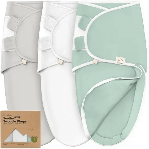 Baby Swaddle Sleep Sacks with Zipper - 3-Pack Newborn Swaddle Sack, Baby Swaddles Sleep Sack 0-3 Months, Wearable Blanket Baby, Baby Swaddle Blanket Wrap, Swaddle Sack, Easy Change Swaddle (Sage)