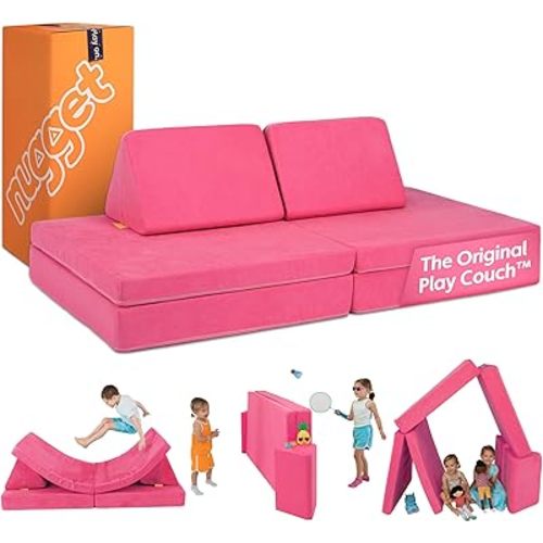 Nugget - The Original Play Couch for Kids - Modular Foam Children's Sofa for Playroom, Imagination, & Creative Open Ended Play - Washable & Convertible Playroom Furniture, Popstar