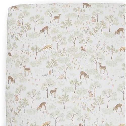 Cotton Muslin Crib Sheet - Woodland Friends