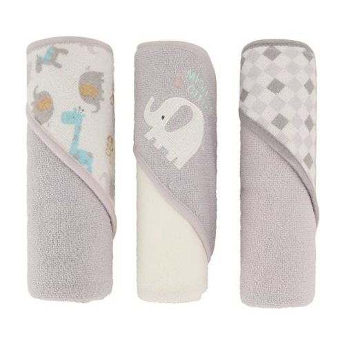 Cudlie Buttons & Stitches 3-Pack Hooded Towels