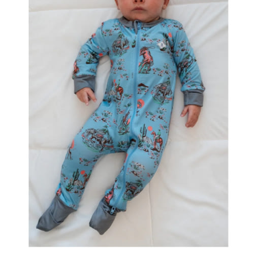 Baby Zip Up - Cowboy Up - Blue – BURLEBO