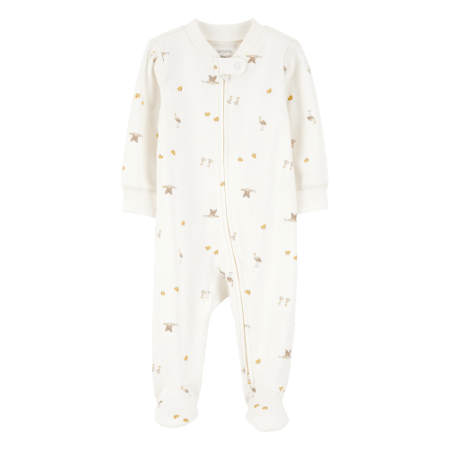 Baby Mini Bird Print 2-Way Zip Cotton Sleep & Play Pajamas - Carter's | Carter's