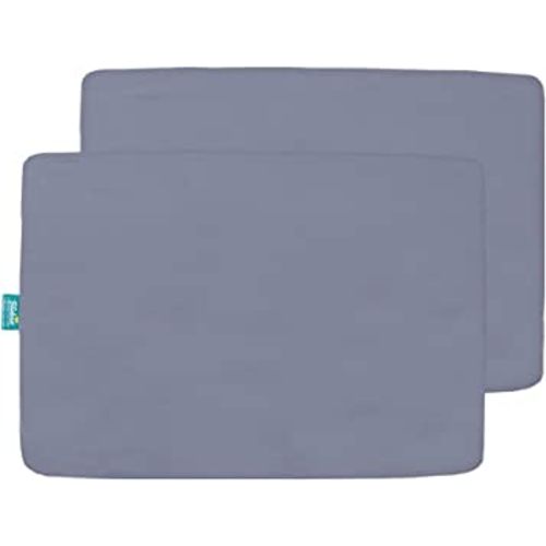 Pack and Play Sheet Fitted, 2 Pack Portable Playard | Mini Crib Sheets, Ultra Soft Microfiber Pack N Play Sheets, Grey, Preshrunk