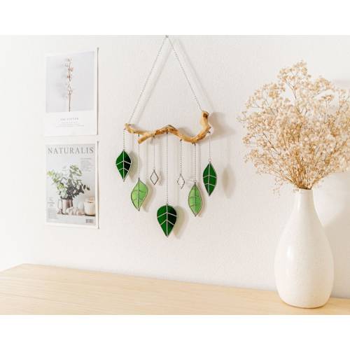 Green Dream Suncatcher Leaf for Tropical Boho Decor F26