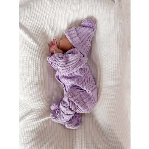 Knitted Newborn Romper Purple