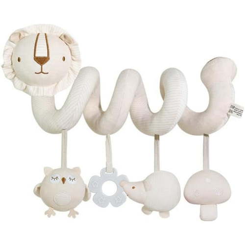 Baby Spiral Plush Toy with Animal Rattles Stroller/Car Seat Sensory Toy 0-12M