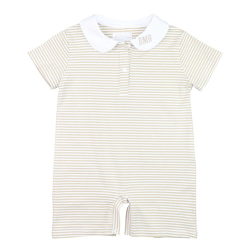 Khaki Striped Knit Short Romper – Cecil & Lou