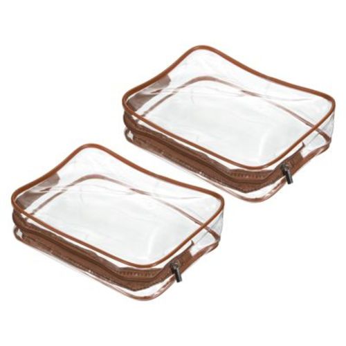Unique Bargains PVC Transparent Toiletry Bag Cosmetic Pouch with Zipper for Business Travel 2 Pcs