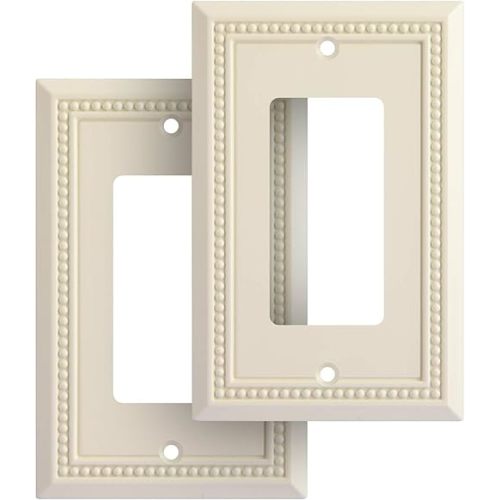 Henne Bery Sunken Pearls Heavy Duty Switch Plate/Wall Plate/Outlet Cover (Single Decorator 3PK, Light Almond)
