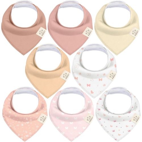 8pk Organic Baby Bandana Bibs, Baby Drool Bibs for Baby Boy, Girl, Baby Bibs for Infant, Newborn, Color: Butterflies