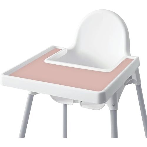 High Chair Placemat for IKEA Antilop Baby High Chair, Silicone Placemats, High Chair Tray Finger Foods Placemat for Boys and Girls, Babies, Toddlers (Blush)
