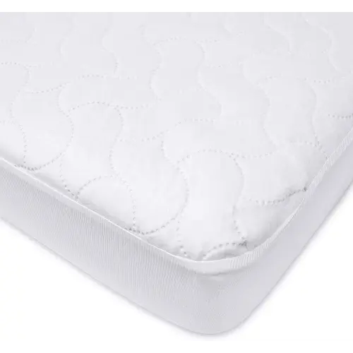American Baby Company Waterproof Fitted Crib and Toddler Mattress Protector, Quilted and Noiseless Crib & Toddler Mattress Pad Cover, White, 52"x28"x9"