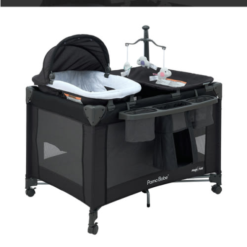 Pamo Babe Unisex Magic Fold One-Step Baby Playard with Bassinet & Changing Table, 0-36 Months