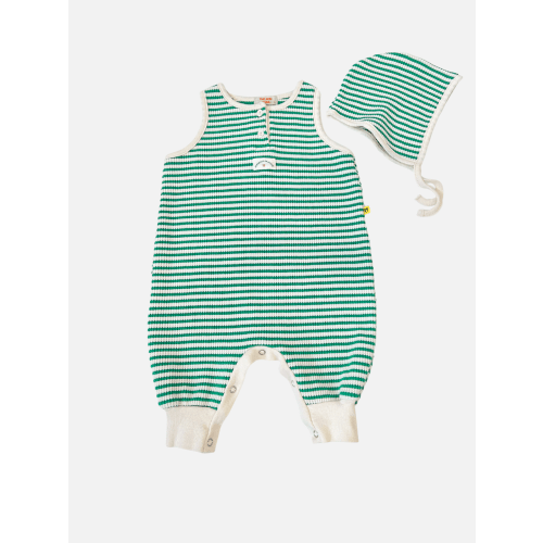 STRIPE WAFFLE ROMPER SET