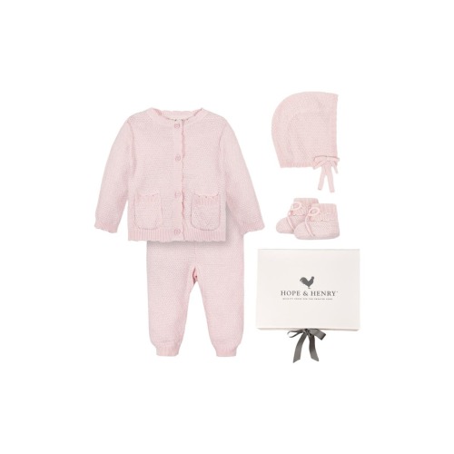 (Coming home outfit) Baby Organic 5 Piece Knit Gift Set with Box, Infant, 0-3M