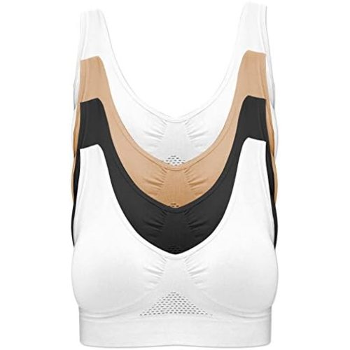 4-Pack Women's Seamless Wireless Cooling Unpadded Comfort Bra