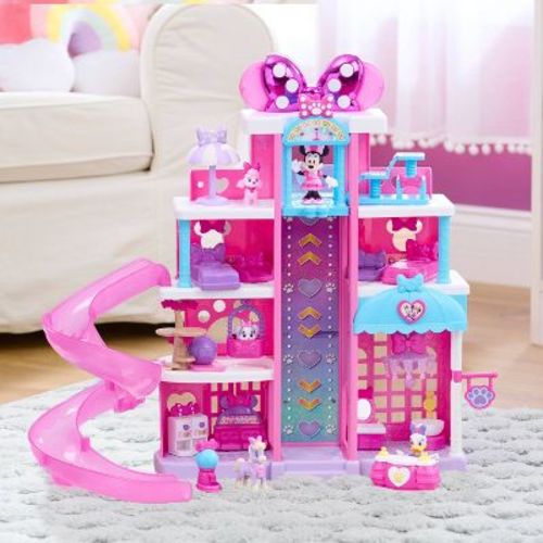Disney Jr. Minnie Mouse Pet Hotel Playset 20 Inch Playset 23 Pieces Included Ages 3 and Up