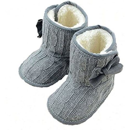 CdyBox Little Baby Fleece Fur Knit Snow Boots Infant Warm Winter for 0-18 Months