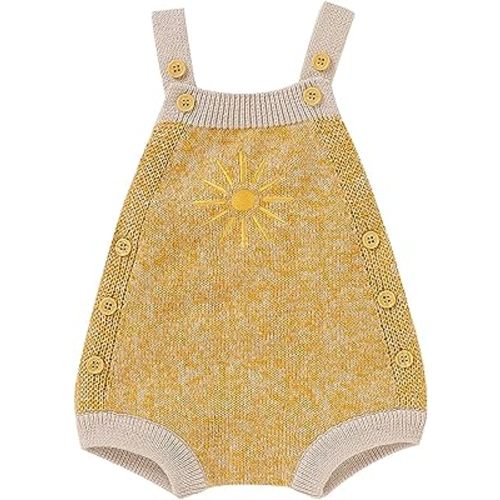 Toddler Baby Girl Boy Knit Romper Kids Sleeveless One Piece Bodysuit Jumpsuit with Hat Fall Winter Outfits Clothes
