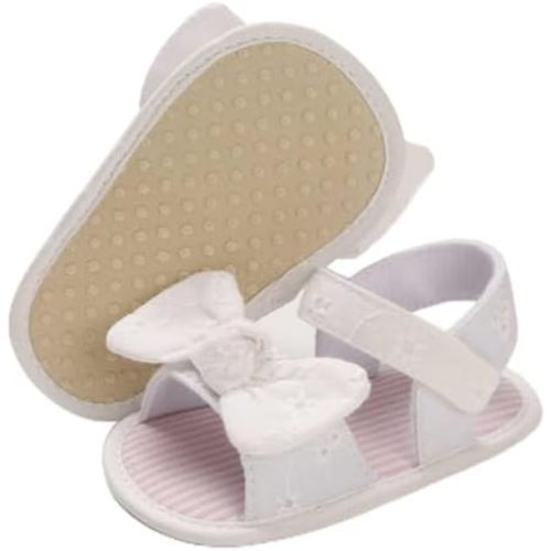 Infant Baby Girls Summer Sandals with Flower Soft Sole Newborn Toddler First Walker Crib Dress Shoes