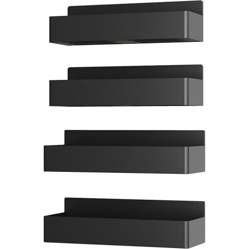 Magnetic Bottle Holder for Refrigerator, Kitchen Organizer and Storage Shelf, Black (4 Pack)…