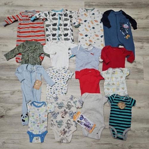 Boy Clothes Lot Baby 0-3m 17pcs Knit Sleepers...