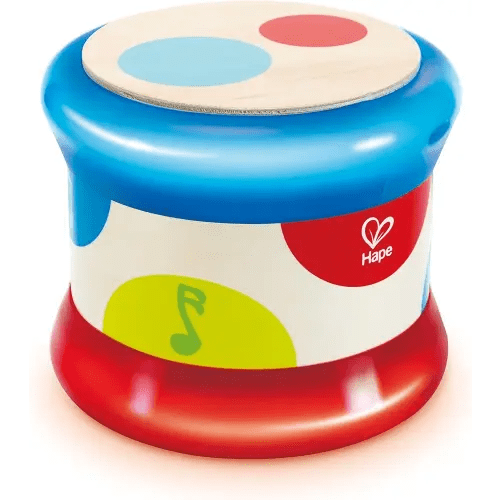 Hape Baby Drum | Colorful Rolling Drum Musical Instrument Toy For Toddlers, Rhythm & Sound Learning, Battery Powered (E0333), L: 5.9, W: 5.9, H: 5 inch