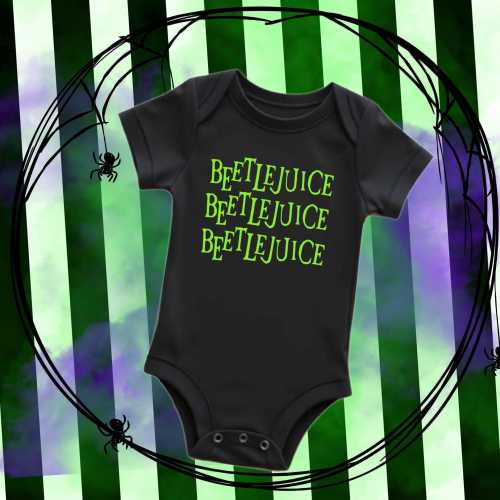 Beetlejuice Baby Onesie, Halloween Baby bodysuit, Beetlejuice Beetlejuice Beetlejuice