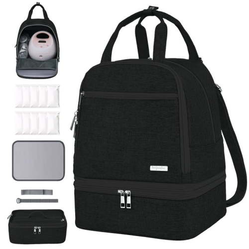 Breast Pump Bag, Spectra Pump Backpack with Pockets for Working Mom, Compatible with Spectra S1, S2, Black