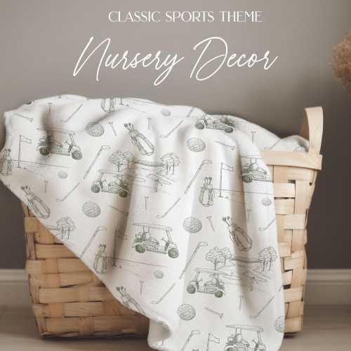 Personalized Blanket Golf Nursery Decor Boy Sport Nursery Bedding Golf Baby Shower Gift Idea Custom Baby Name Blanket Hospital Gift Newborn